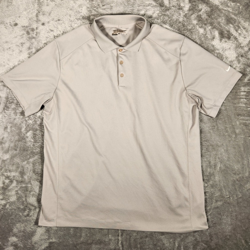 Nike Polo Shirt Mens XL 509167-012 Gray Dri-FIT Short Sleeve EUC